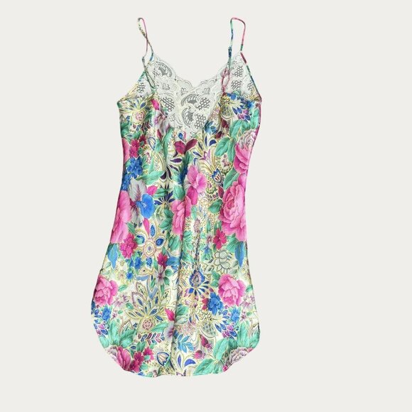 Victoria's Secret Floral Lace Nightgown M 100% Polyester & Nylon Vintage 1990's - Picture 5 of 10